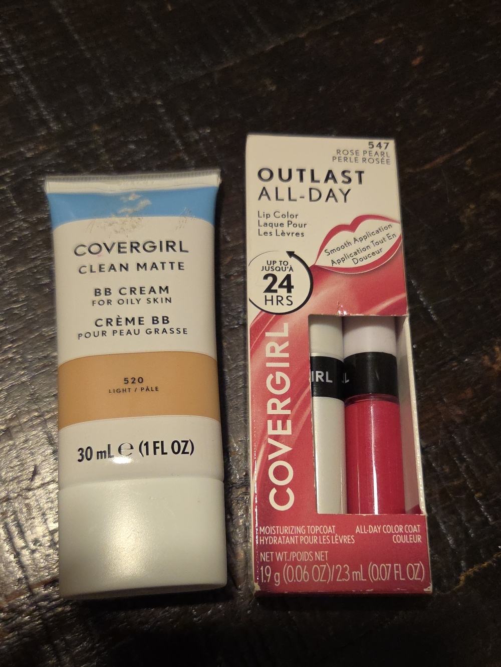 COVERGIRL Outlast All-Day Lip Color Rose Pearl & Clean Matte BB Cream Light Nib
